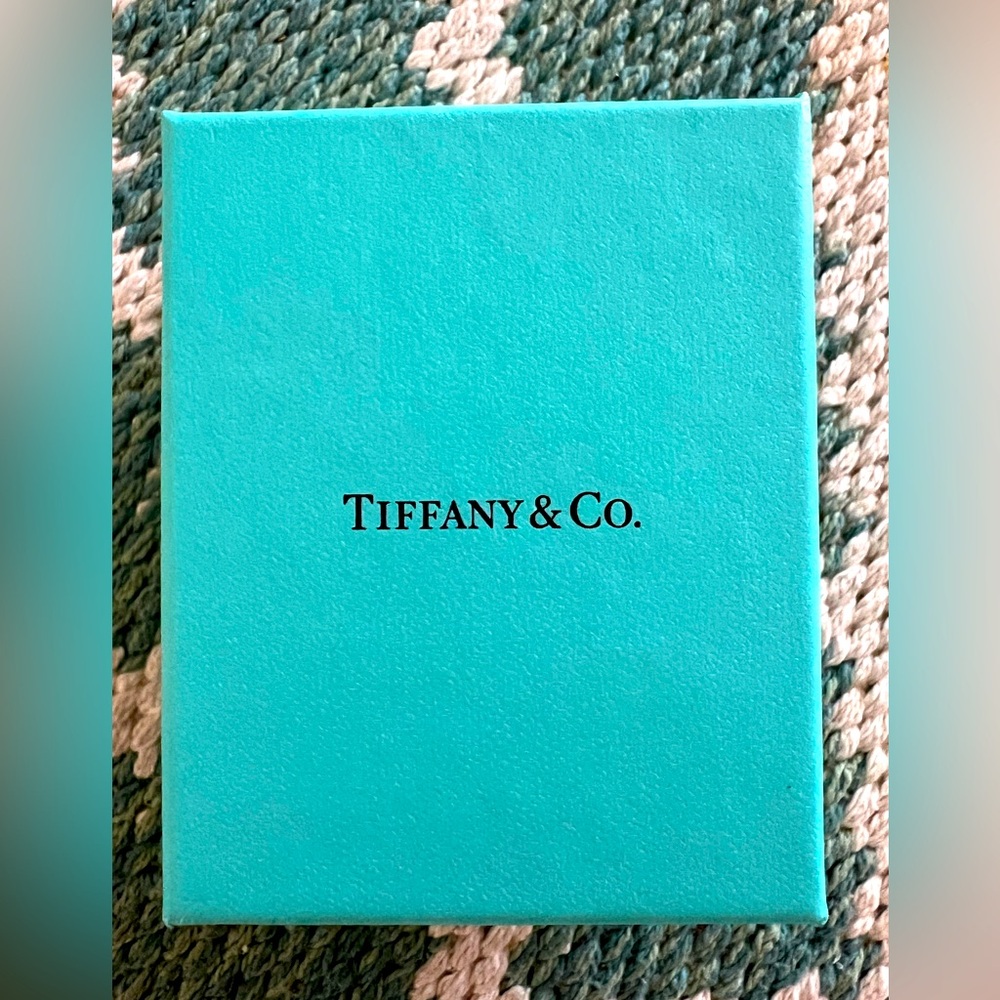 Tiffany & Co. 925 silver mini blue enamel heart key charm